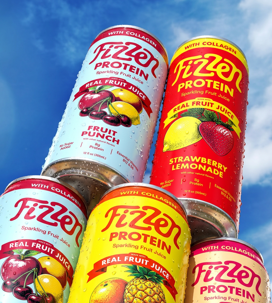 Fizzen cans stacked